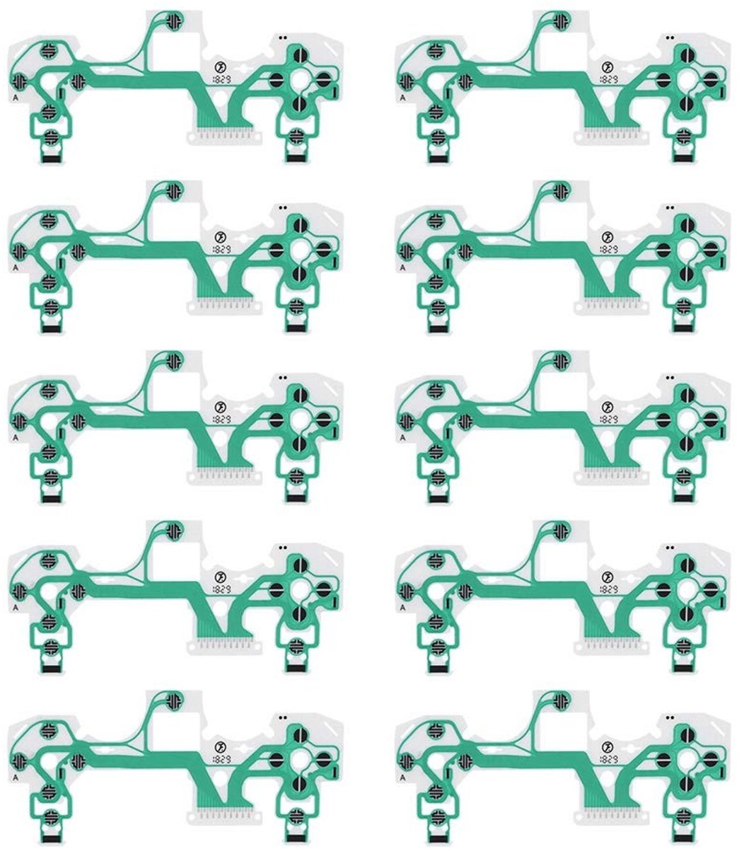 Allecto - PS4 Conductive Film - 10pcs Vervangende Onderdelen - Perfecte Pasvorm - Reparatie Kit - Geschikt voor PS4 Controllers - Hoogwaardige Kwal...