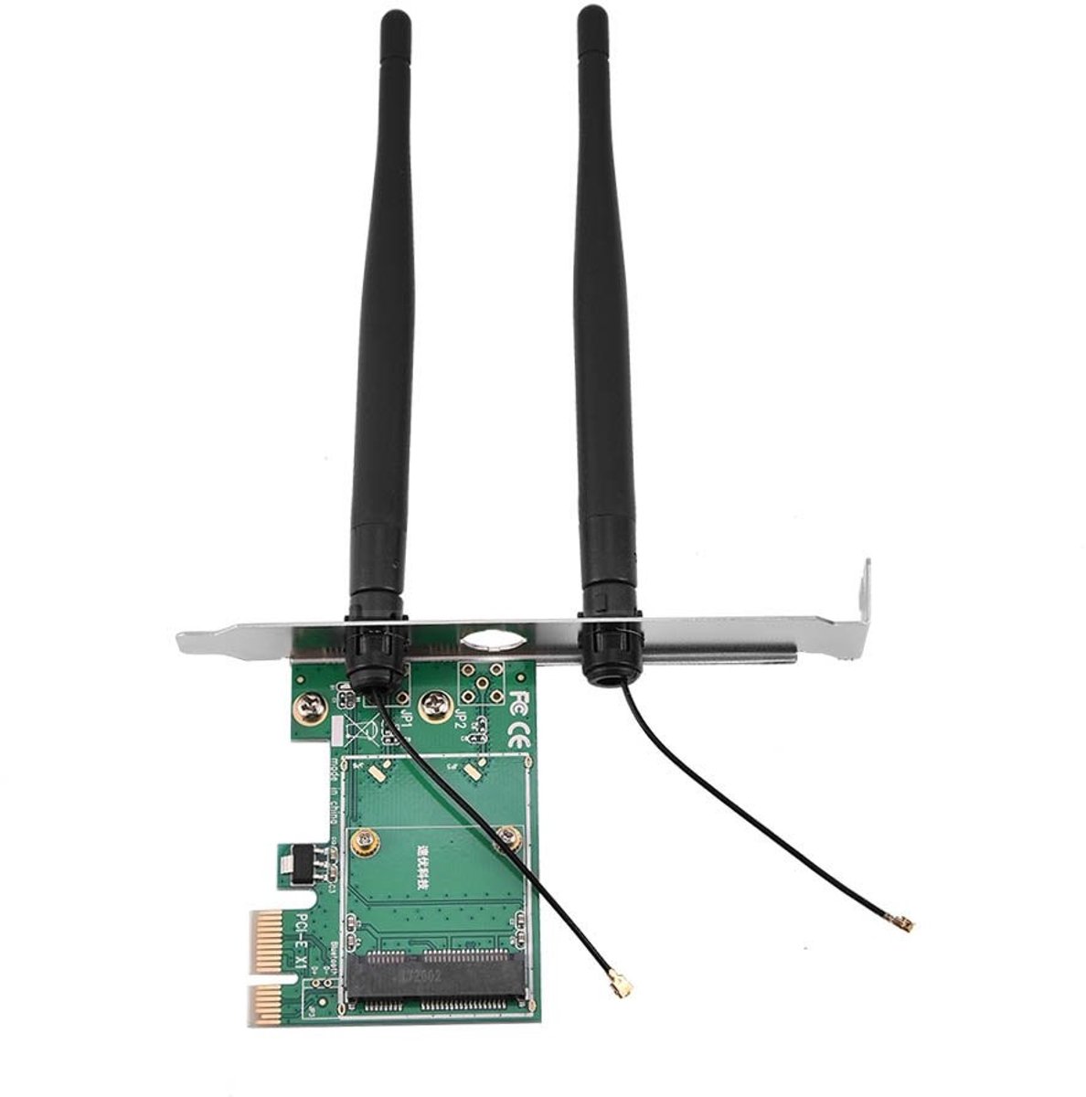 Allecto - Mini PCI-E Wireless Network Card - Verbinding - Half-PCI-E Kaart - 2 Antennes - Desktop Verbinding - PCI-E Wifi Kaart