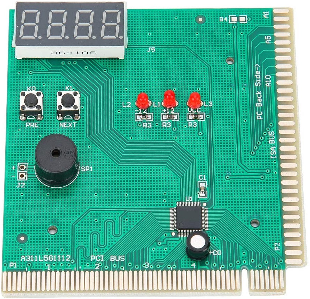 Allecto - 4 Digit Card PC Analyzer - Diagnosetester - Voor computerdiagnose - Handig om fouten te vinden - Geschikt voor PC - Ondersteunt PCI
