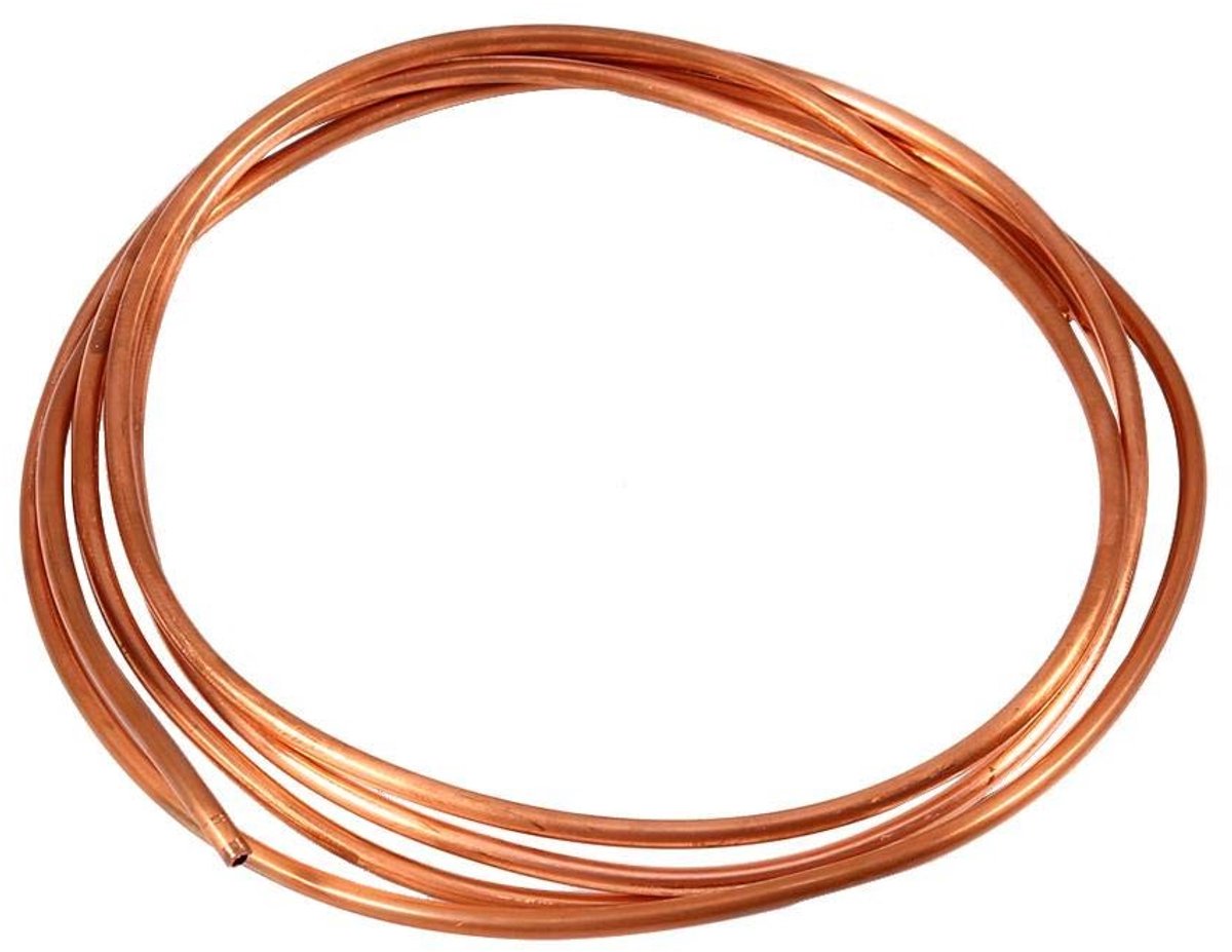Allecto - Koperbuis - Koelingstechnologie - Herbruikbaar 2 meter - Wit - Elektrische geleiding - Ideaal voor generatoren - 4 mm buiten diameter