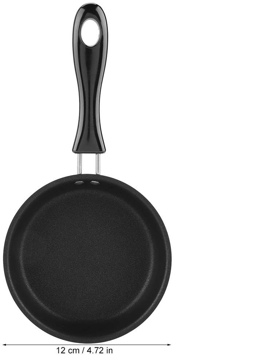 Allecto - Mini Casserole - Eieren Koken - Ergonomisch Ontwerp - Zwart - Omelette Pot - Ideaal voor Kleine Maaltijden - 12 cm