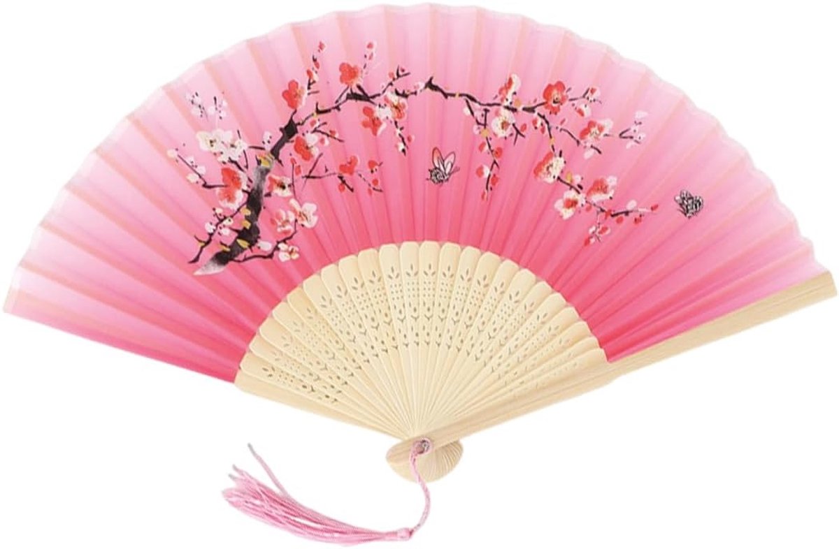 Handwaaier - Spaanse Handwaaier - Verkoeling Waaiers voor Zomerse Themperatuur - Waaier Festival - Chinese Waaier - Festival Waaier - Verkoelend - Handventilator - Tegen Opvliegers - 1 Stuk - Roze - van Imperatoris