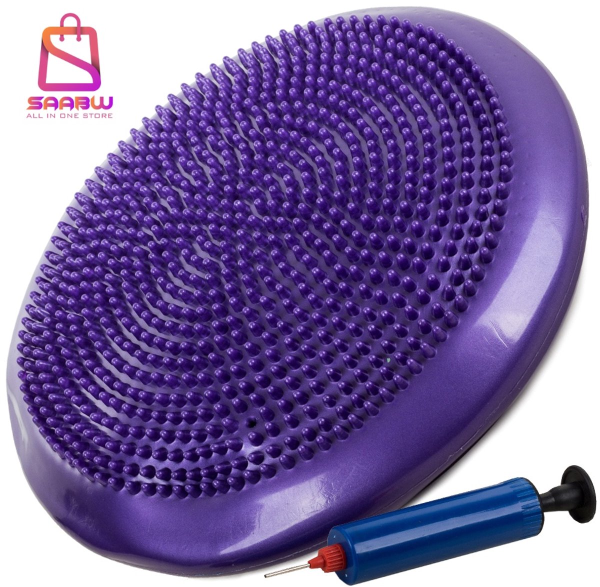 Balance Kussen Sensorisch 32 cm mit Pomp – Massage Zitkussen für Balans, Revalidierung & Core Training – Balance Kussen – Balans-Trainer – Massage Egelkussen – dynamisch zitkussen – 11172