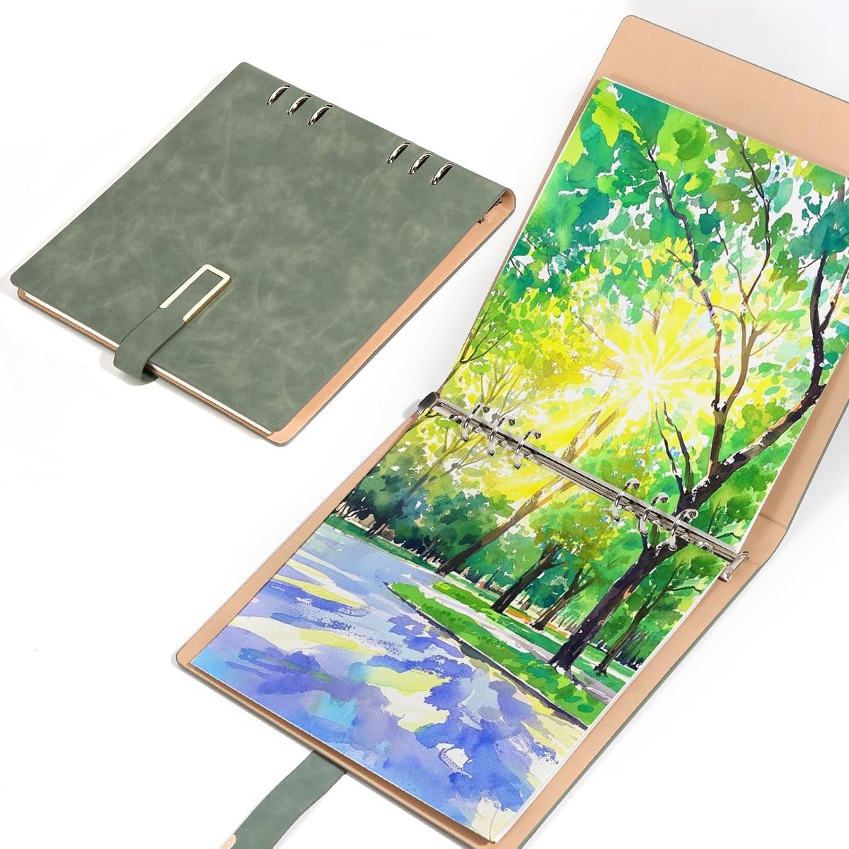 Vierkante Watercolor Schetsboek van 100% Katoen, 300gsm, 140lb - Zuurvrij Waterverfpapier voor Kunstenaars, 20 Vel 23x23cm