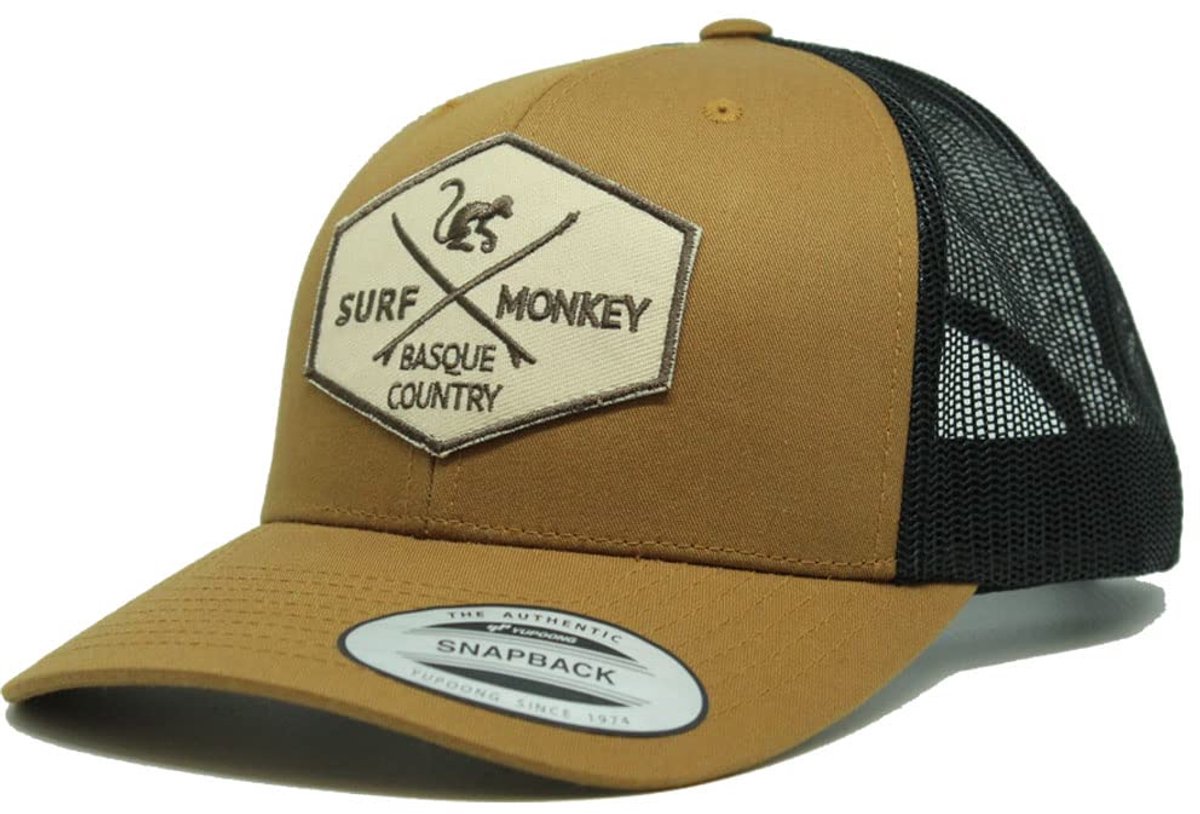 Surf Monkey - Trucker Cap - 6 Panel - One Size - Snapback - Zwarte karamel