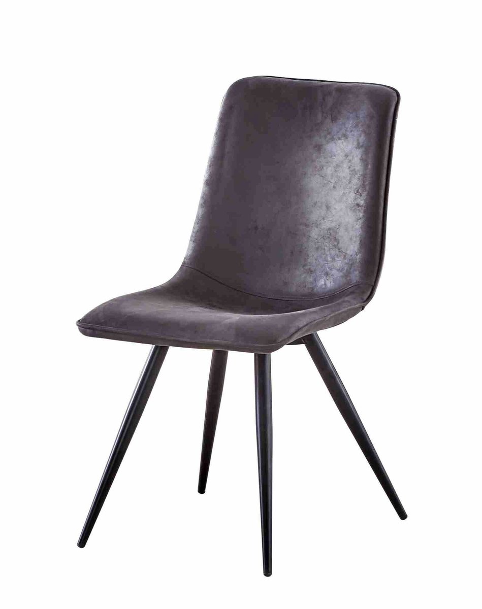 Eetkamerstoel S80 – bruin lederlook – metalen poten
