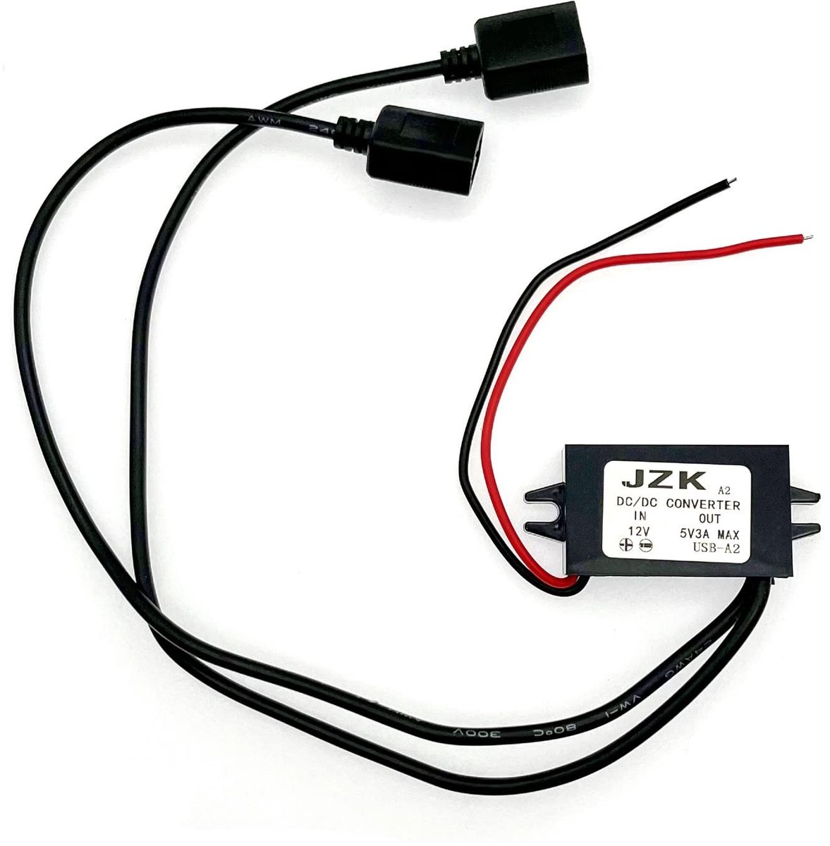 MTTProducts - DC 12V naar 5V - Voertuig converter - Dual USB adapter - Zwart - Oplader voor telefoon - Ideaal voor onderweg - 15W vermogen