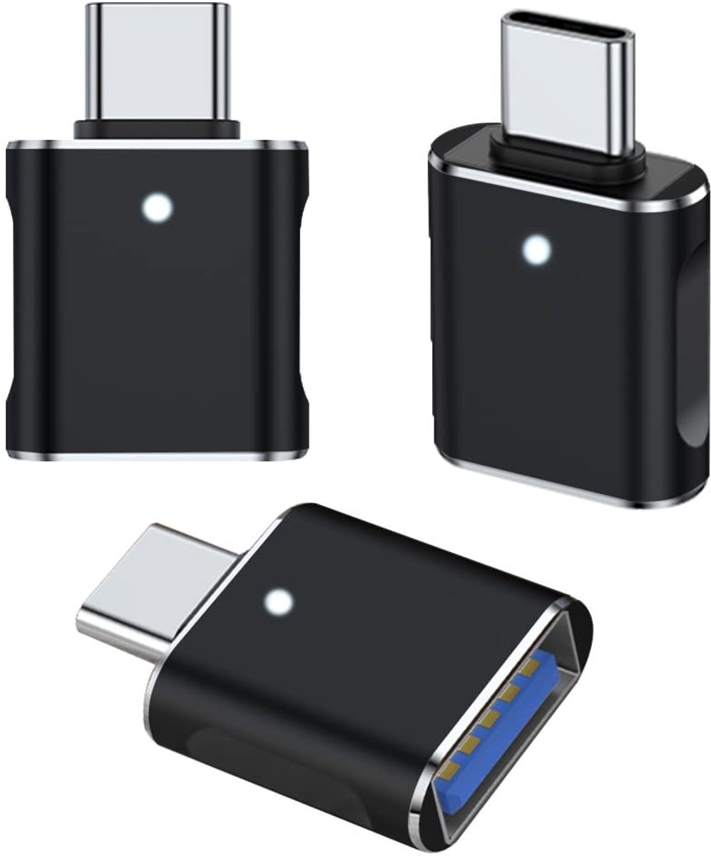 MTTProducts - USB C Adapter - USB-C naar USB-A 3.0 - 3-Pack - Zwart - Geschikt voor smartphones laptops en tablets - Perfect voor dataoverdracht
