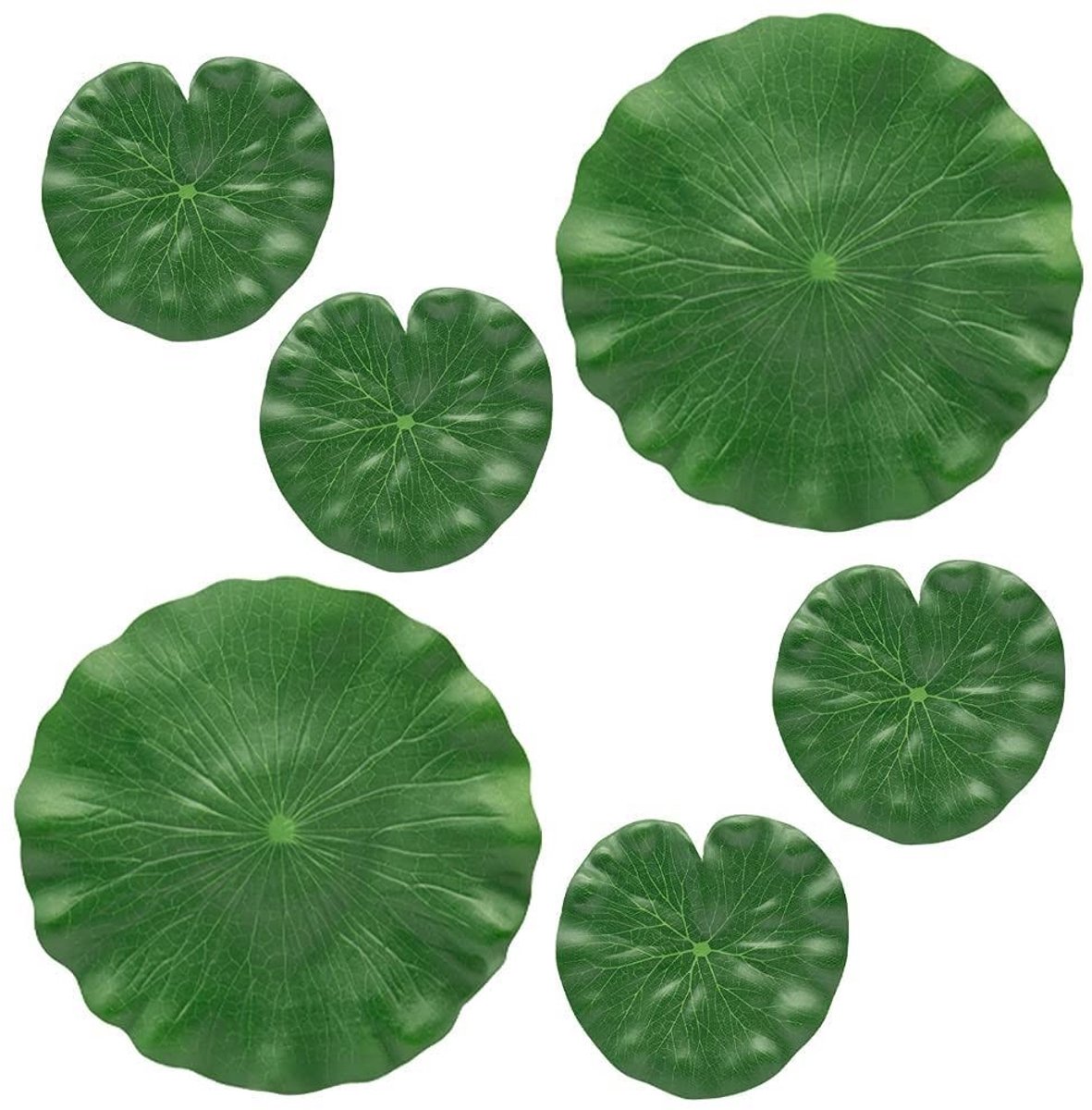 MTTProducts - Kunststof Lotusbladeren - Decoratie - Groen - Waterlelie Bladeren - Geschikt voor Tuin en Vijver - 6 Stuks