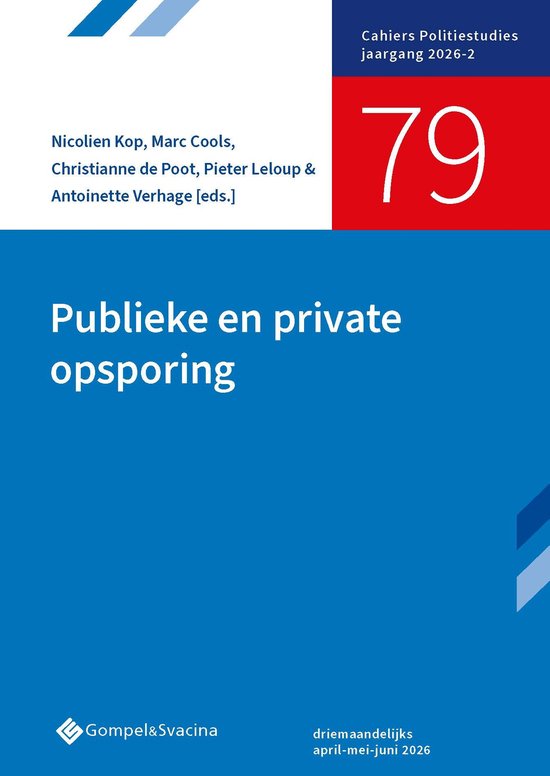 Cahiers Politiestudies 79 - Publieke en private opsporing - cover