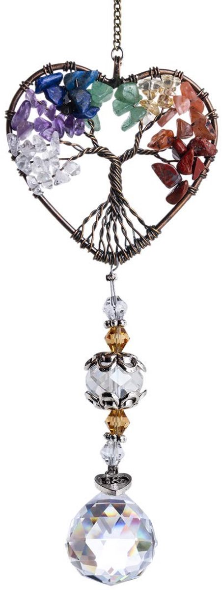 Virtubuy - Glazen Suncatcher - Regenboogmaker - K9 Kristal - Hartvorm - Wanddecoratie - Geschikt voor alle gelegenheden - Kleur: Helder