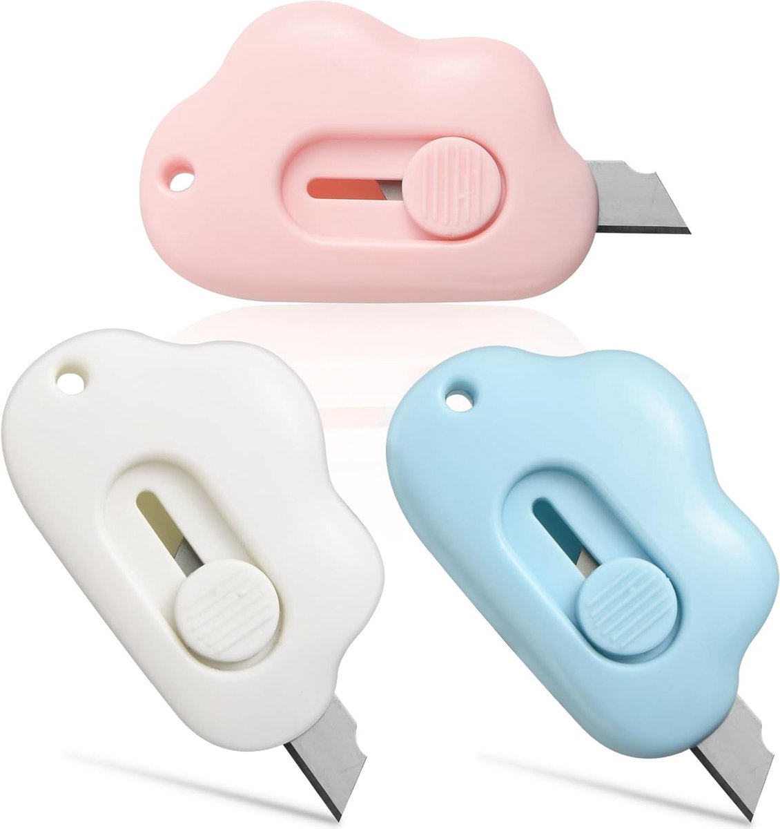 Mini Box Cutter Set van 3 Stuks, Uittrekbaar Universeel Mes voor Papier en Verpakking, Ideaal voor Dozen en Knipwerk