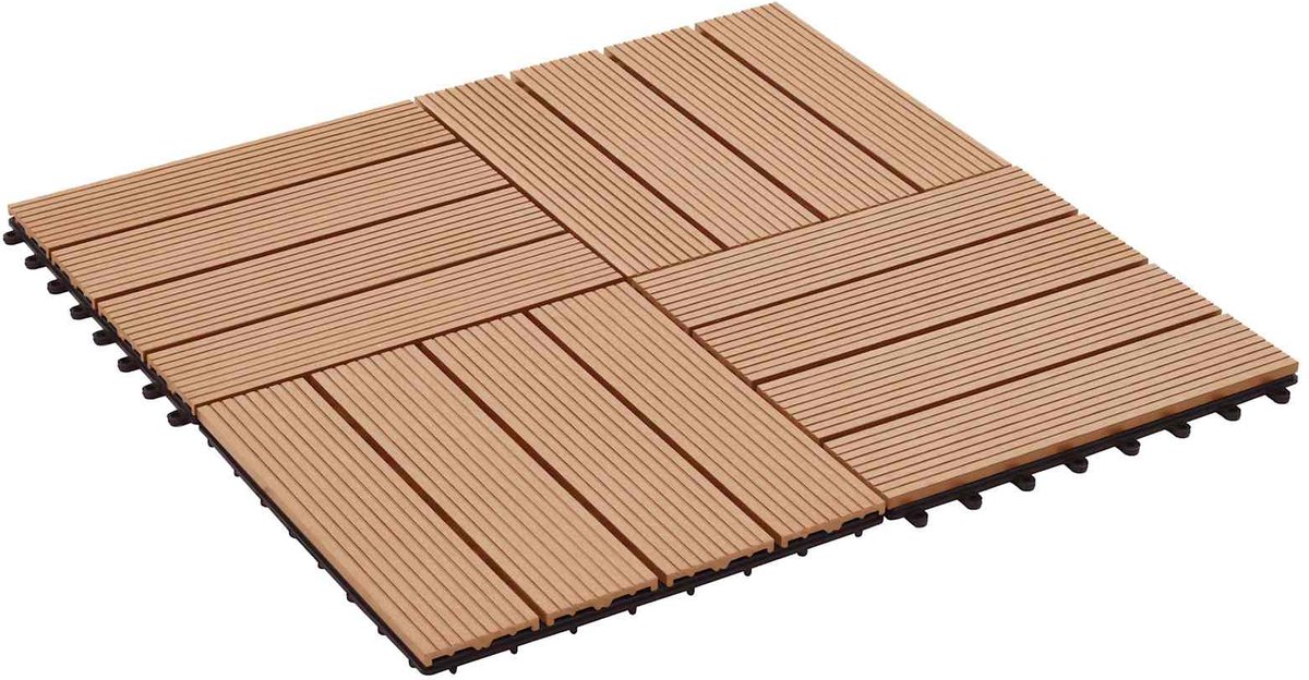 vidaXL - Terras - Tegel - 22 - pcs - Teakhout - 30 - x - 30 - cm - WPC