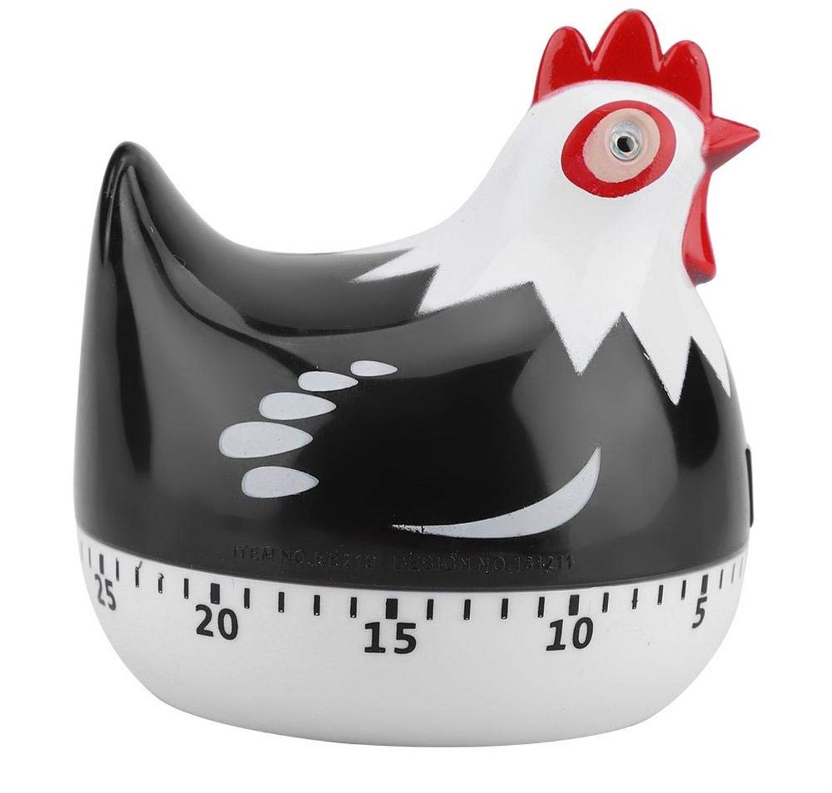 Vt products - Eierwekker - Keuken Timer - Modern en Duurzaam - Zwart - Cartoon Design - Perfect voor Bakken en Koken - Handig voor Elke Keuken