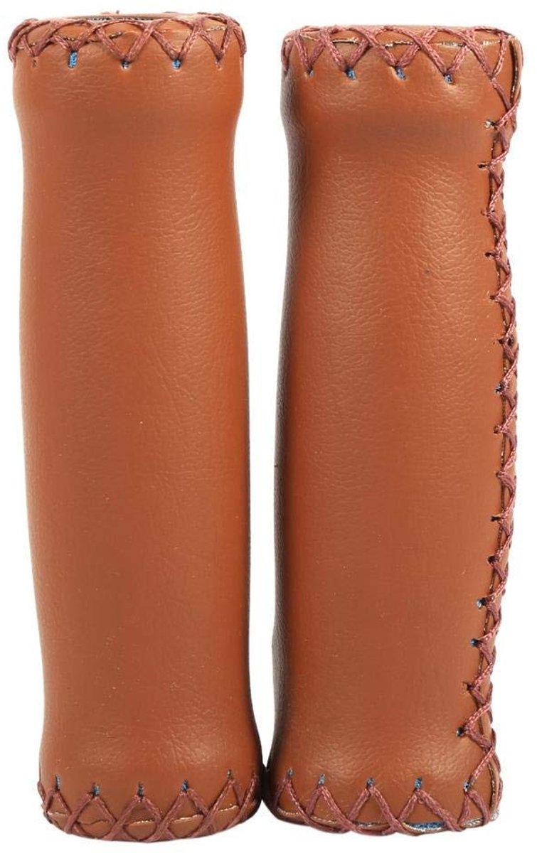 Byshayne - Fiets Handvatten - Ergonomisch Design - Bruin - Faux Leer - Comfortabele Grip - Geschikt voor Fietsen - Retro Stijl