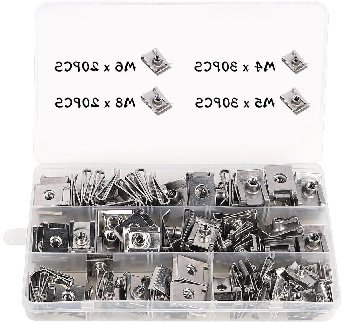 U-Type Moeren 100 Stuks M4 M5 M6 M8 U Moer Clips voor Auto's, Bevestigingsclips en Draadmoeren voor Bumper