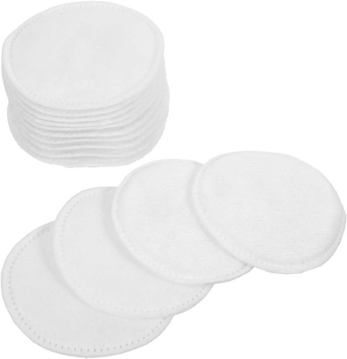 Wattenschijfjes voor gezicht - Make-uppads - Wattenpads - Eco - Wit - Maandverband - 200 stuks