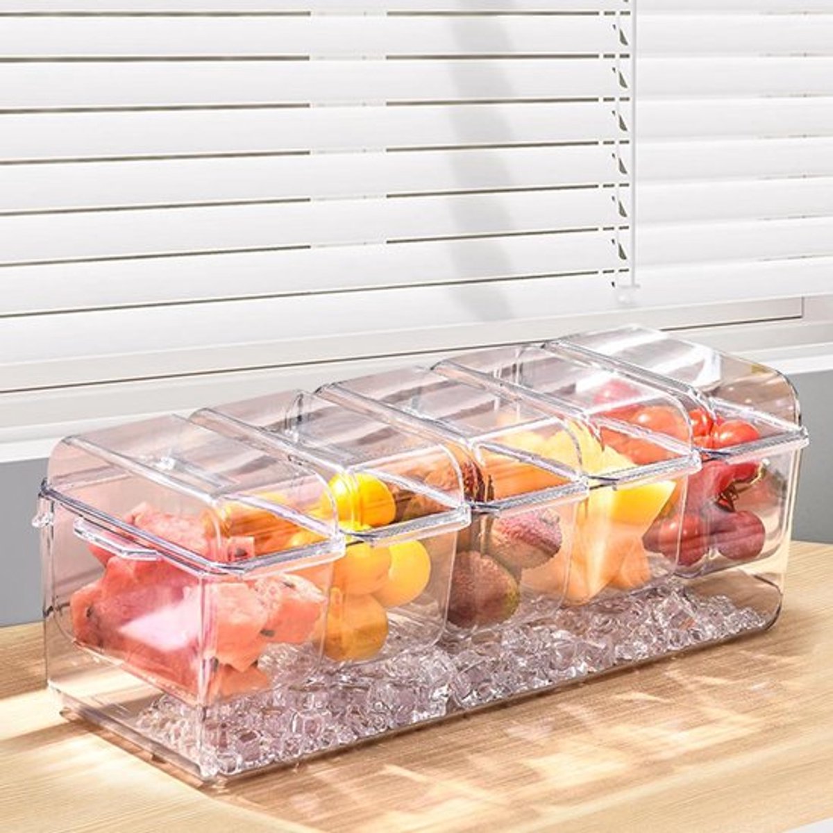 Opslagcontainers voor koelkastinrichting - Set van 5 heldere plastic containers voor koelkast, vriezer en keukenkast