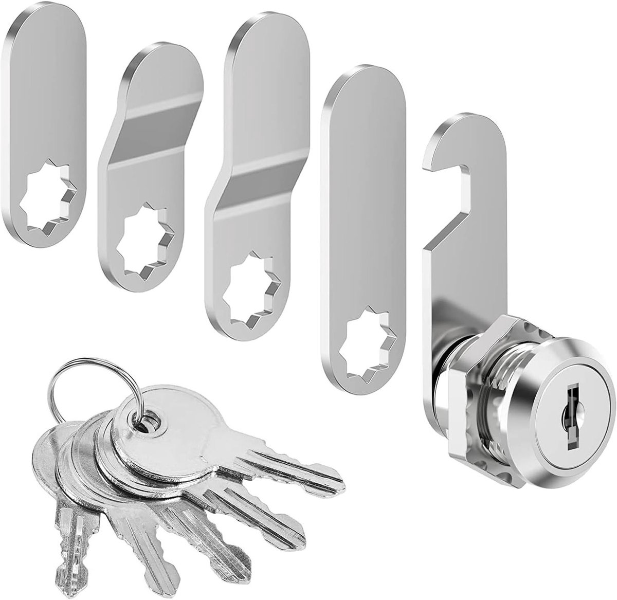 Dailygoods - Meubel Slot met 5 Sleutels en Slotplaten - Veiligheid voor Kasten en Meubels