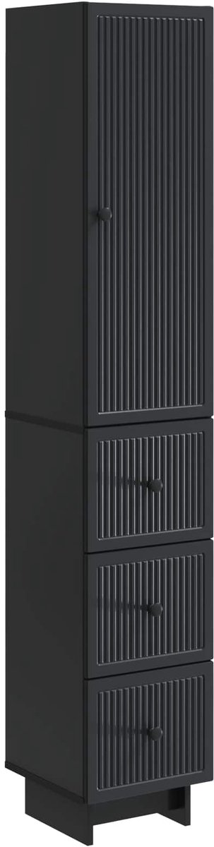 vidaXL Kast - Set - 2 - st - Bewerkt - hout Zwart