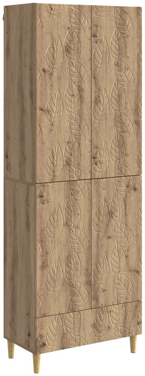 vidaXL Kast - Set - 2 - st - Artisanaal - eiken - Bewerkt - hout Artisanaal eiken