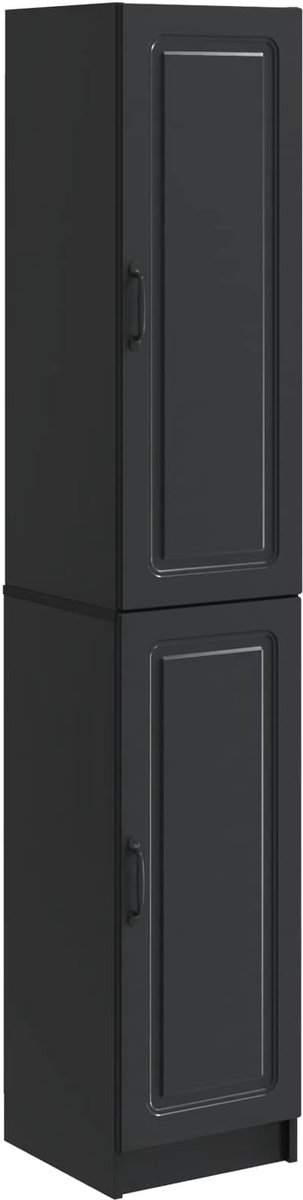 vidaXL Kast - Set - 2 - st - Zwart - Bewerkt - hout