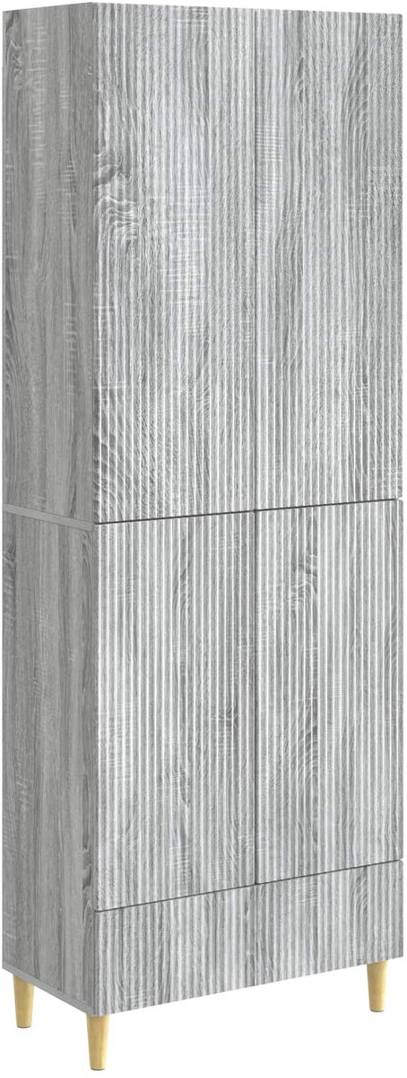 vidaXL Kast - Set - 2 - st - Bewerkt - hout Grijs sonoma