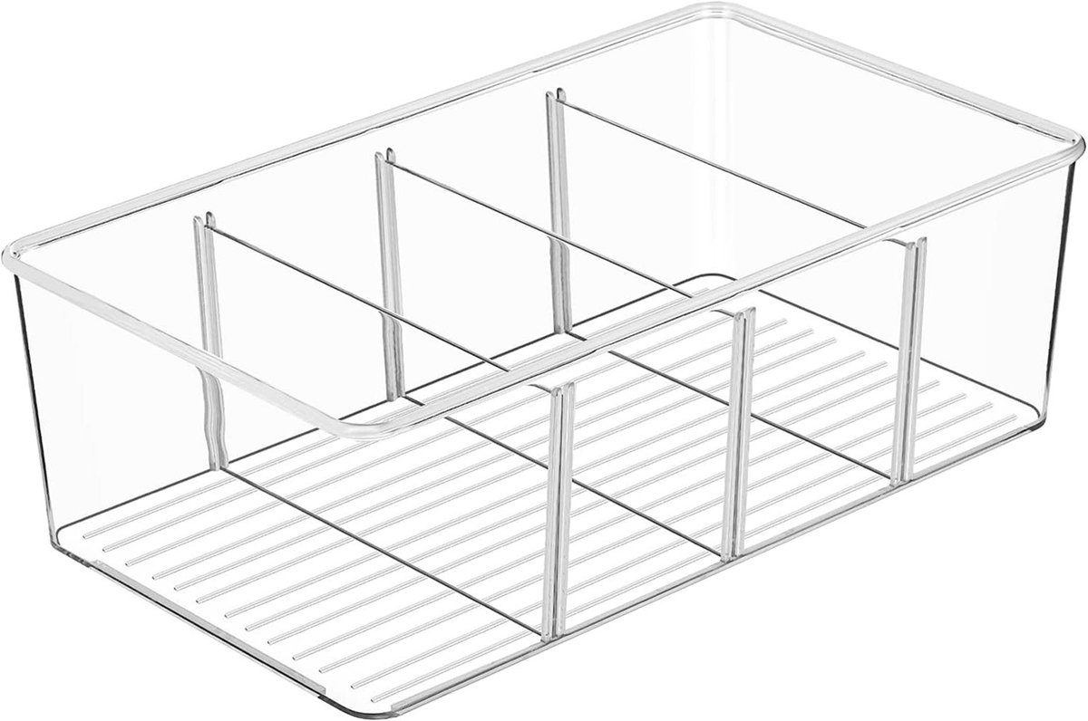Set van 4 Opbergdozen voor Theezakjes en Koffiepads, Organizer voor Koelkast en Keuken, Ideaal voor Suiker en Theeopslag