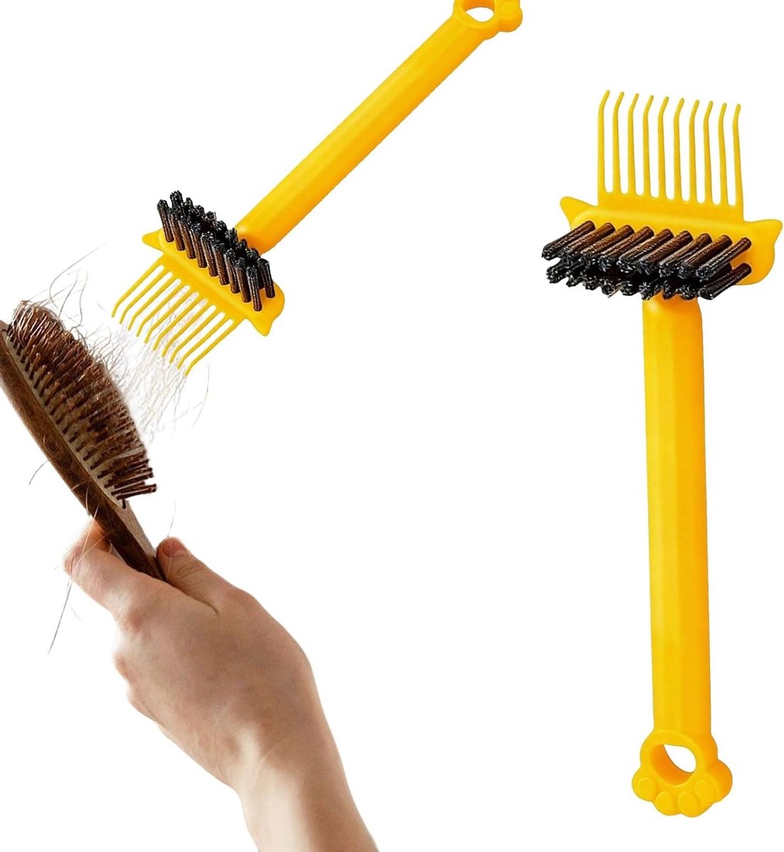 Mini Haarborstel Reinigingsset, 2-in-1 Schoonmaakborstel voor Kam en Borstels, Verwijdert Haar en Stof voor Thuis en Salon Gebruik