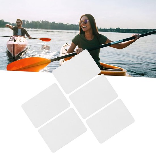 Reparatieset - Waterdichte patches - Bootonderhoud - Sterk PVC materiaal - 5 stuks - Wit van Merkloos — afbeelding 4