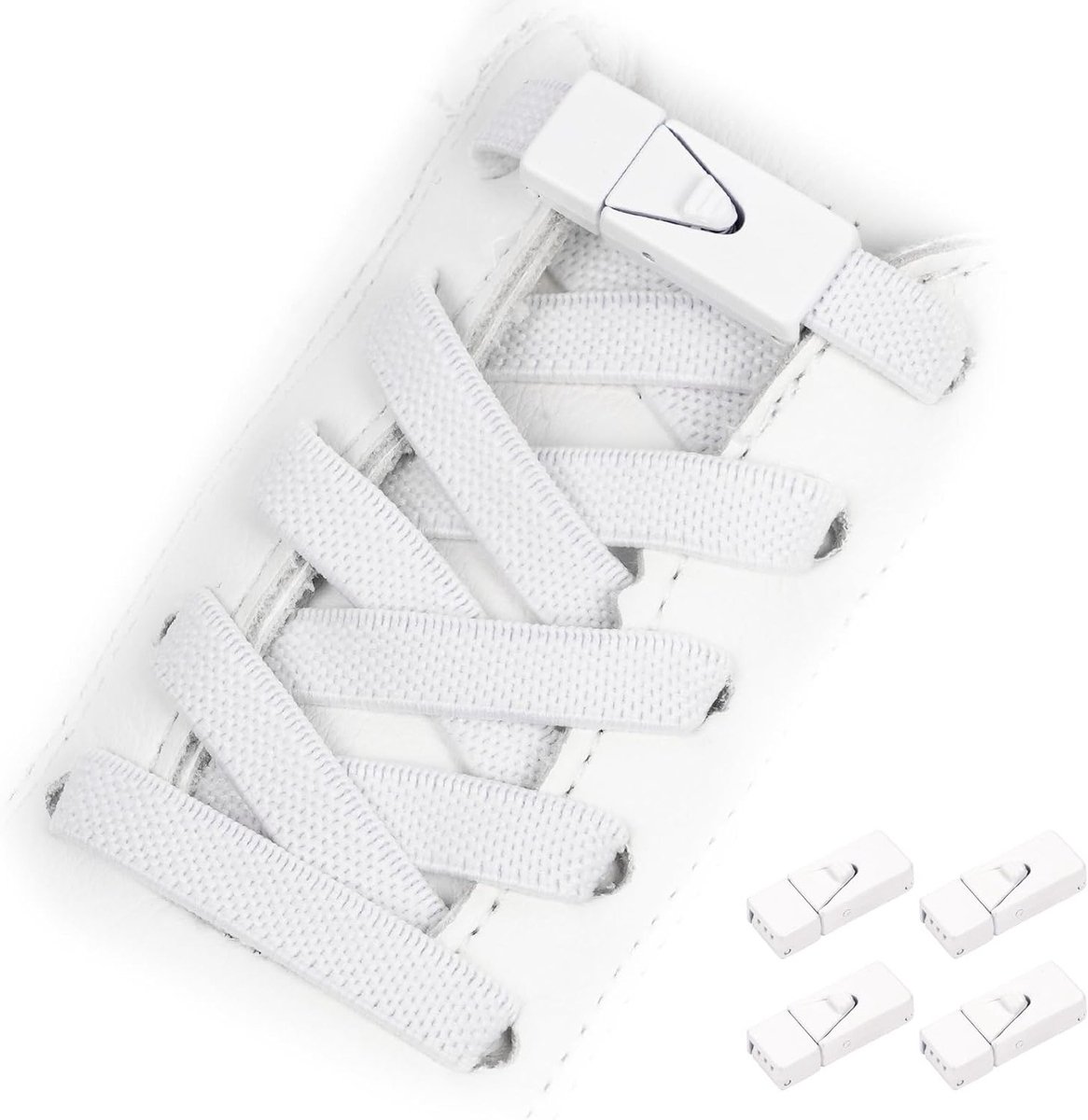 Verstelbare Elastische Veters, Geen Knoop Veters, Geschikt voor Kinderen, Volwassenen en Ouderen, Ideaal voor Sneakers en Sportschoenen
