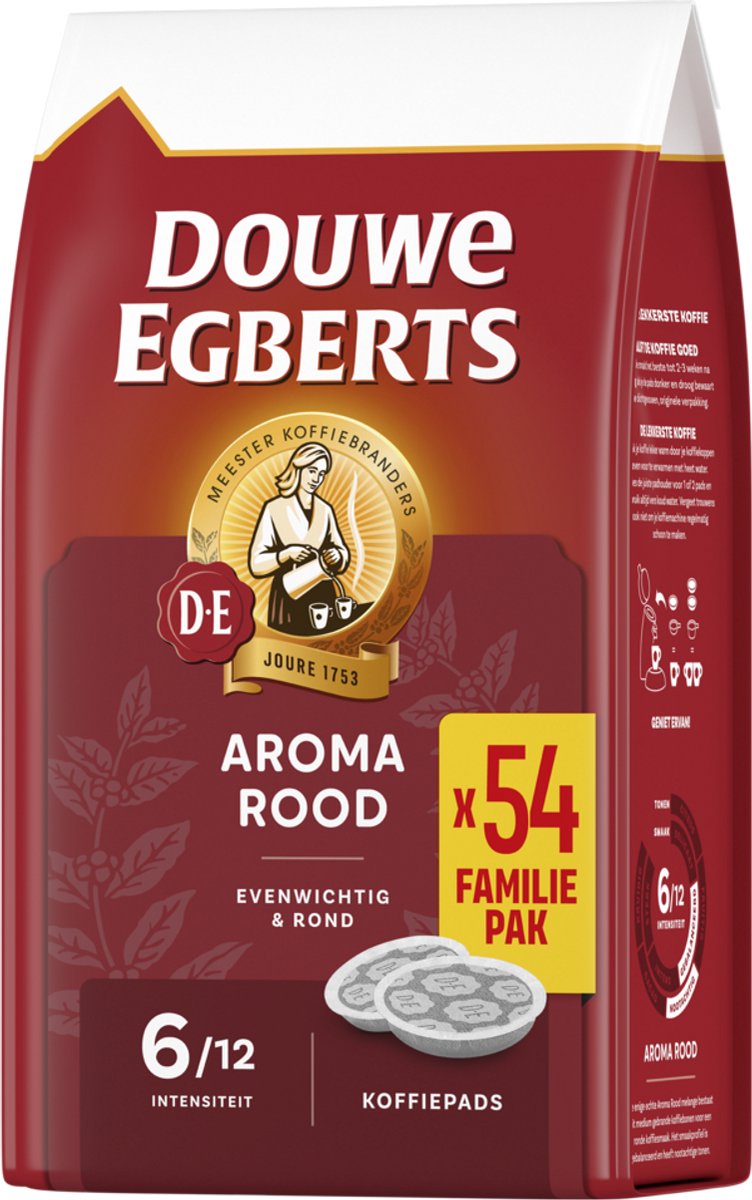 Douwe Egberts aroma rood koffiepads - 4 x 54 pads afbeelding