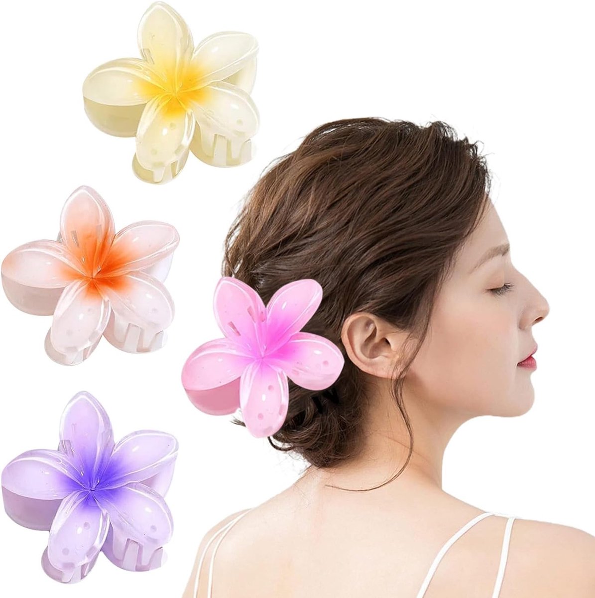 6-delige Bloemen Haarclip Set, Antislip Bloem Klemmen met Sterke Grip voor Medium en Dik Haar, Ideaal voor Vrouwen en Meisjes
