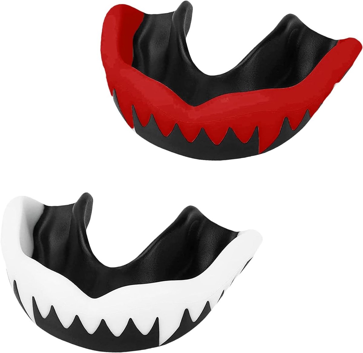 Mouth Guard Dozen voor Volwassenen en Kinderen, Tandbescherming met Draagbare Hygiënebox voor MMA, Vechtsport en Boksen, Zwart en Rood/Zwart en Wit