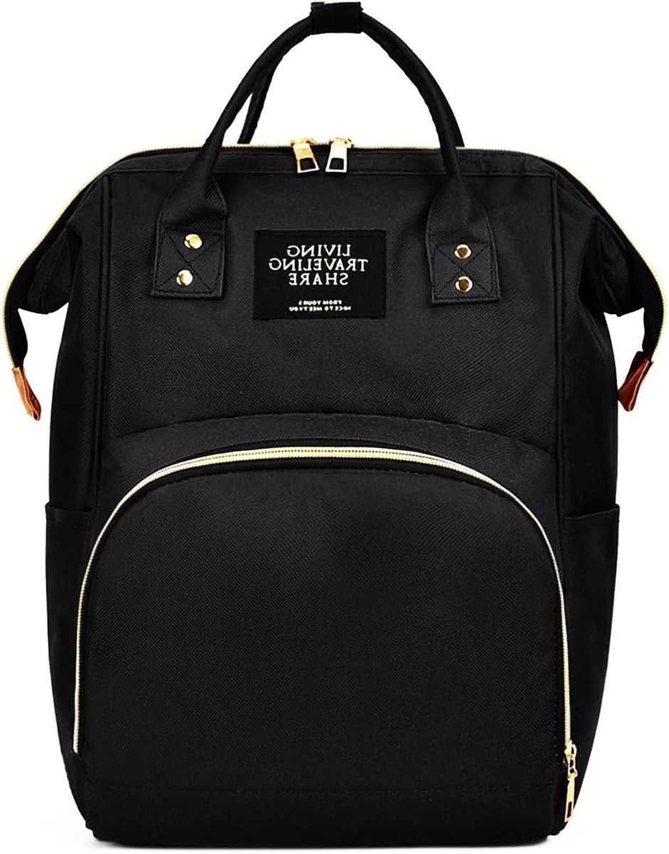 Luiertas Rugzak voor Mama en Baby - Grote Organizer Tas voor Onderweg - Met Flessenhouder - Geschikt voor Kinderwagen en Ziekentas - Zwart