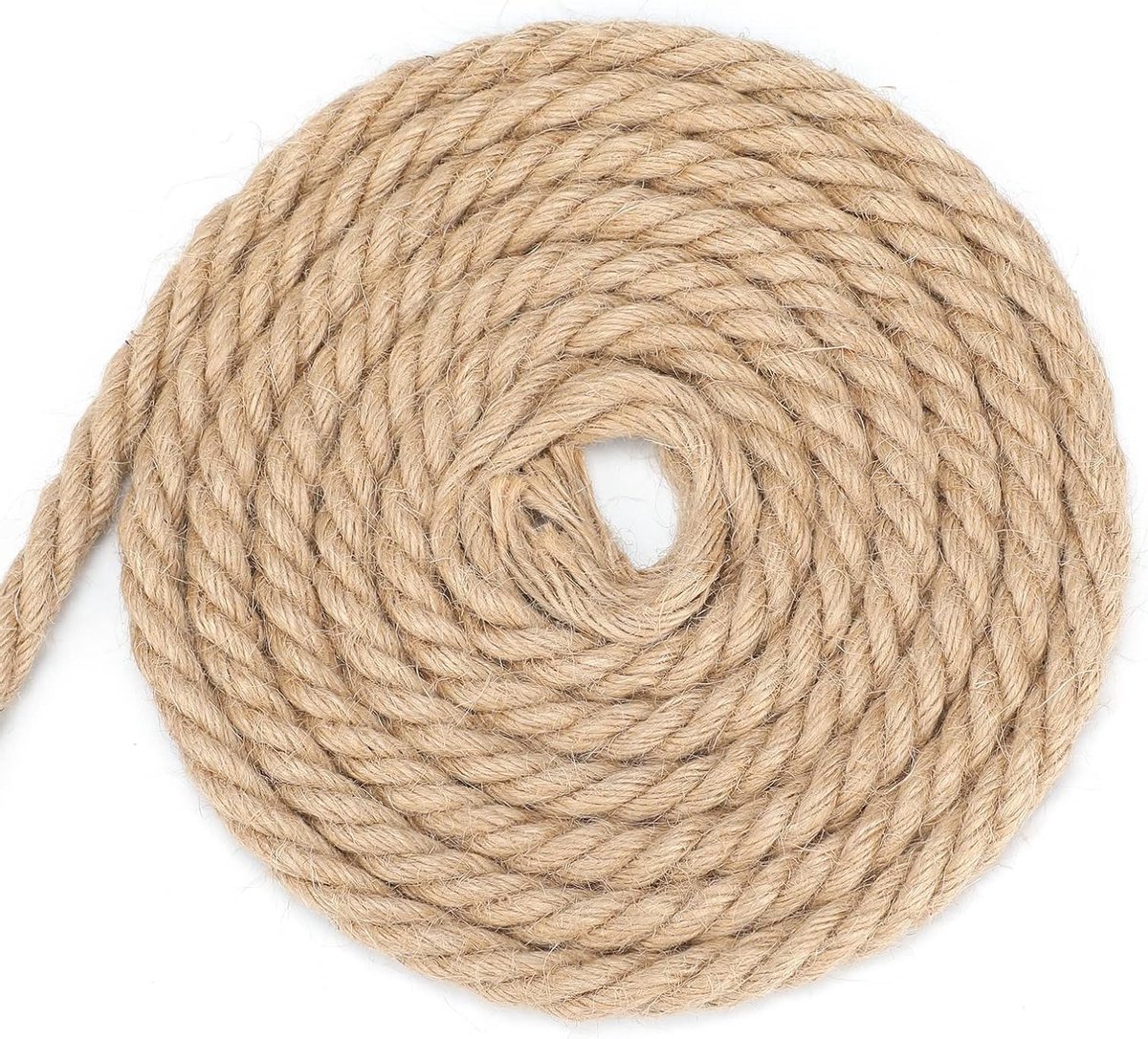 Dikke henneptouw van 14mm, 10m jute touw, 4-laags jute koord voor kamperen, tuin en decoratie