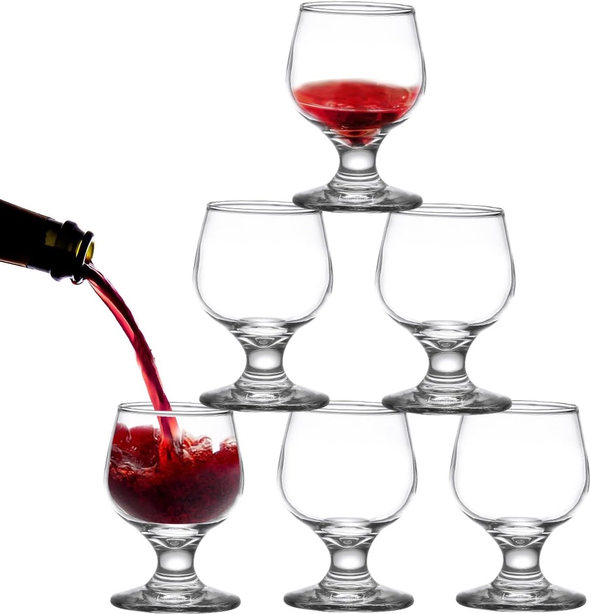 100 ml borrelglaasenset - 6 stuks - cognacglas - vaatwasserbestendig - thuis, restaurants, feesten - bruiloft, bar - mooie glazen