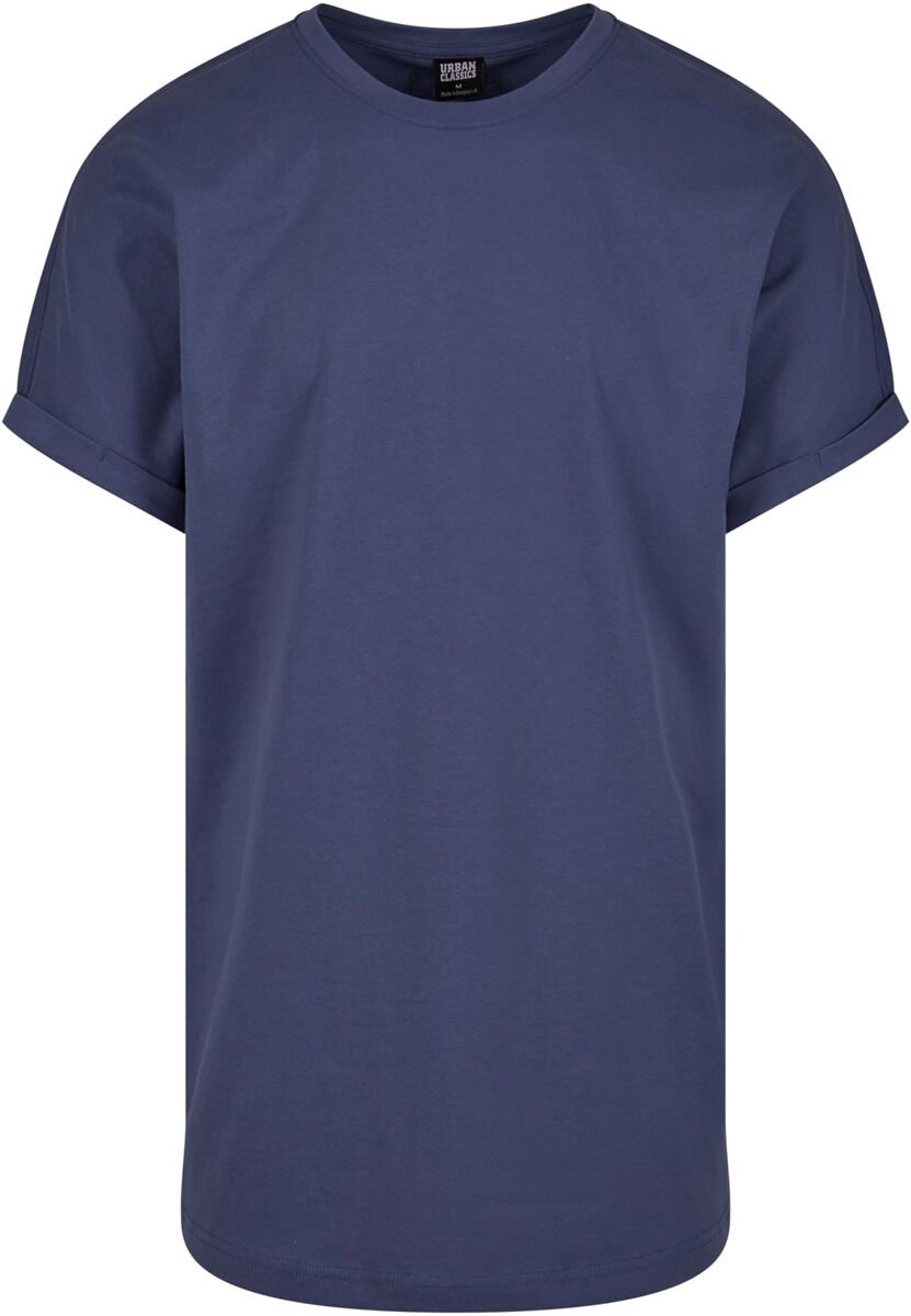Urban Classics Long Shaped Turnup Tee Heren T-shirt – S Blauw