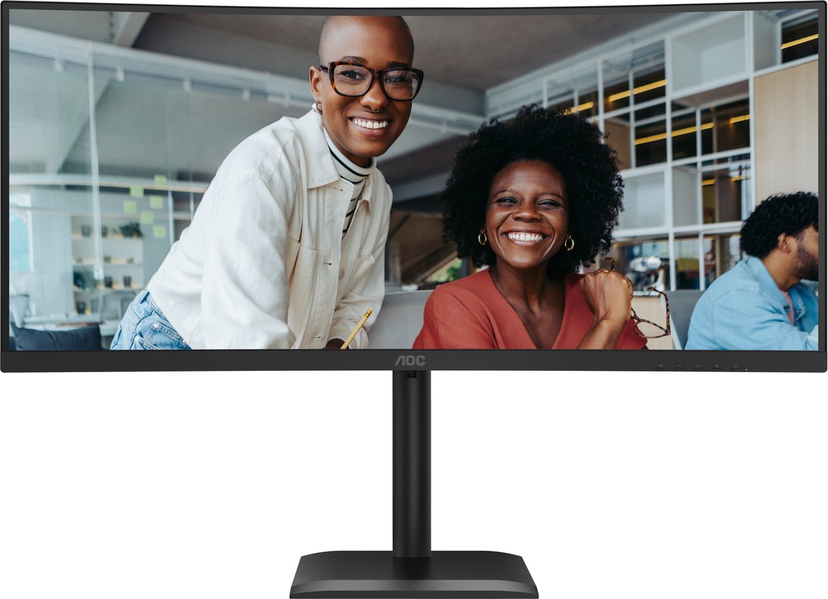AOC E4 CU34E4CV computer monitor 86,4 cm (34") 3440 x 1440 Pixels UltraWide Quad HD LCD Zwart