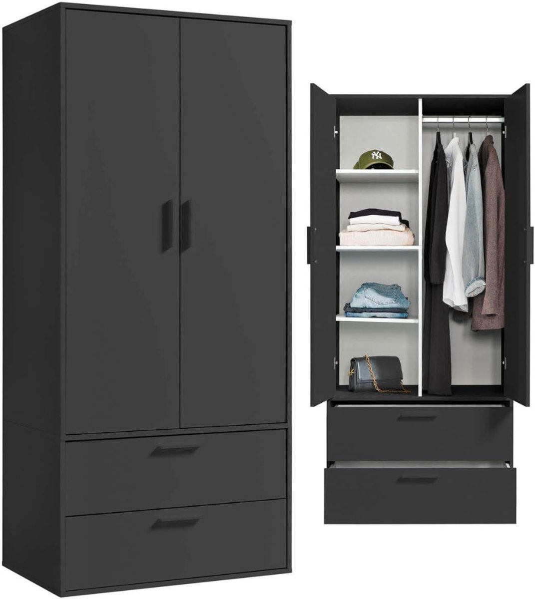 MRKK® Dressing Kasten - Kledingkast - Kledingkasten Slaapkamer - Organizer - Zwart