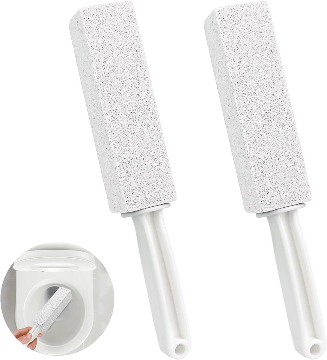 2 Pack Pumice Steen met Handvat voor Toilet, Keuken en Badkamer - Effectieve Reiniger voor Kalk, Roest en Vuil