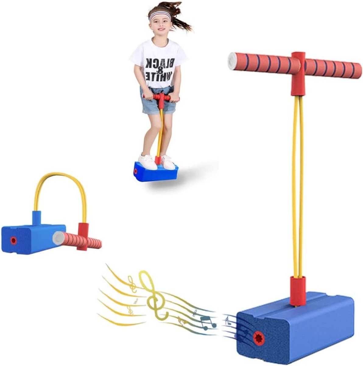 Foam Springstok voor Kinderen - Buitenspeelgoed voor Actieve Spelletjes vanaf 3 Jaar (Roze, Blauw)