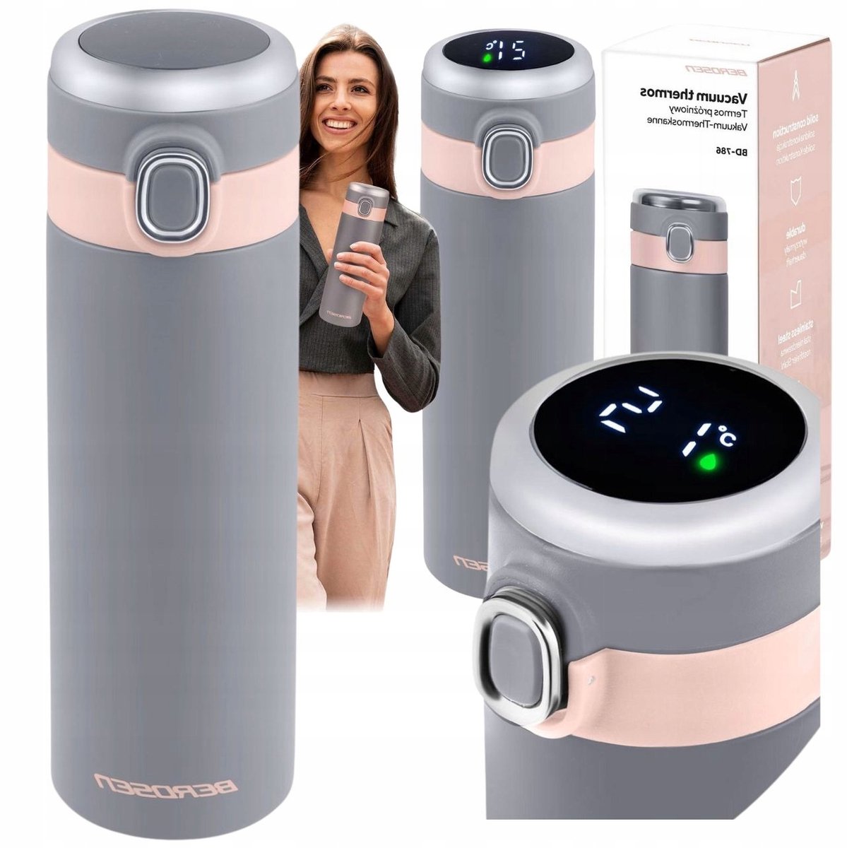 Thermosbeker met Temperatuurweergave - 450ml - RVS