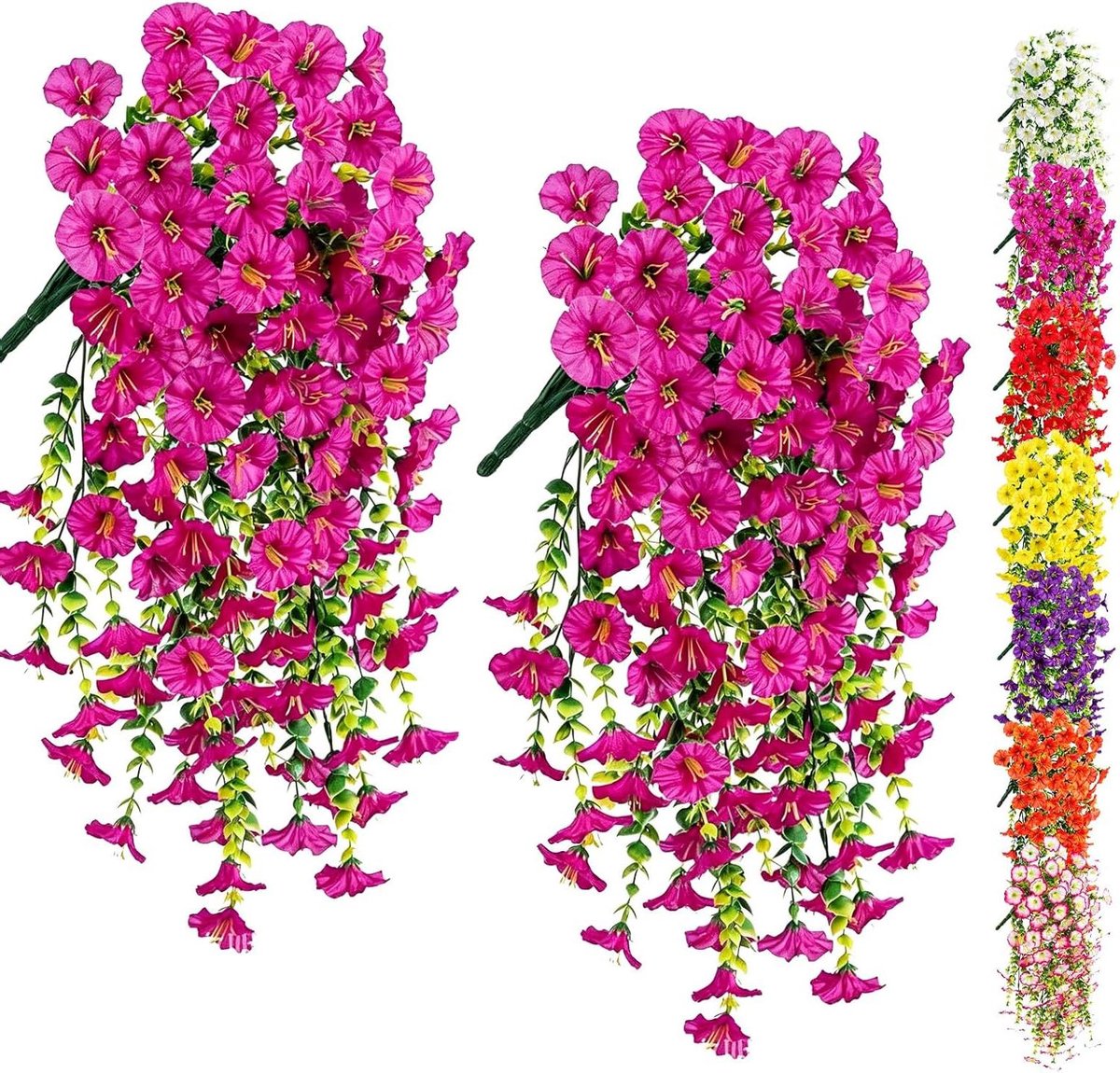 Kunstbloemen Buiten - Nep Planten - Tuin Decoratie - Uv Bestendig - 2 Stuks - Roze