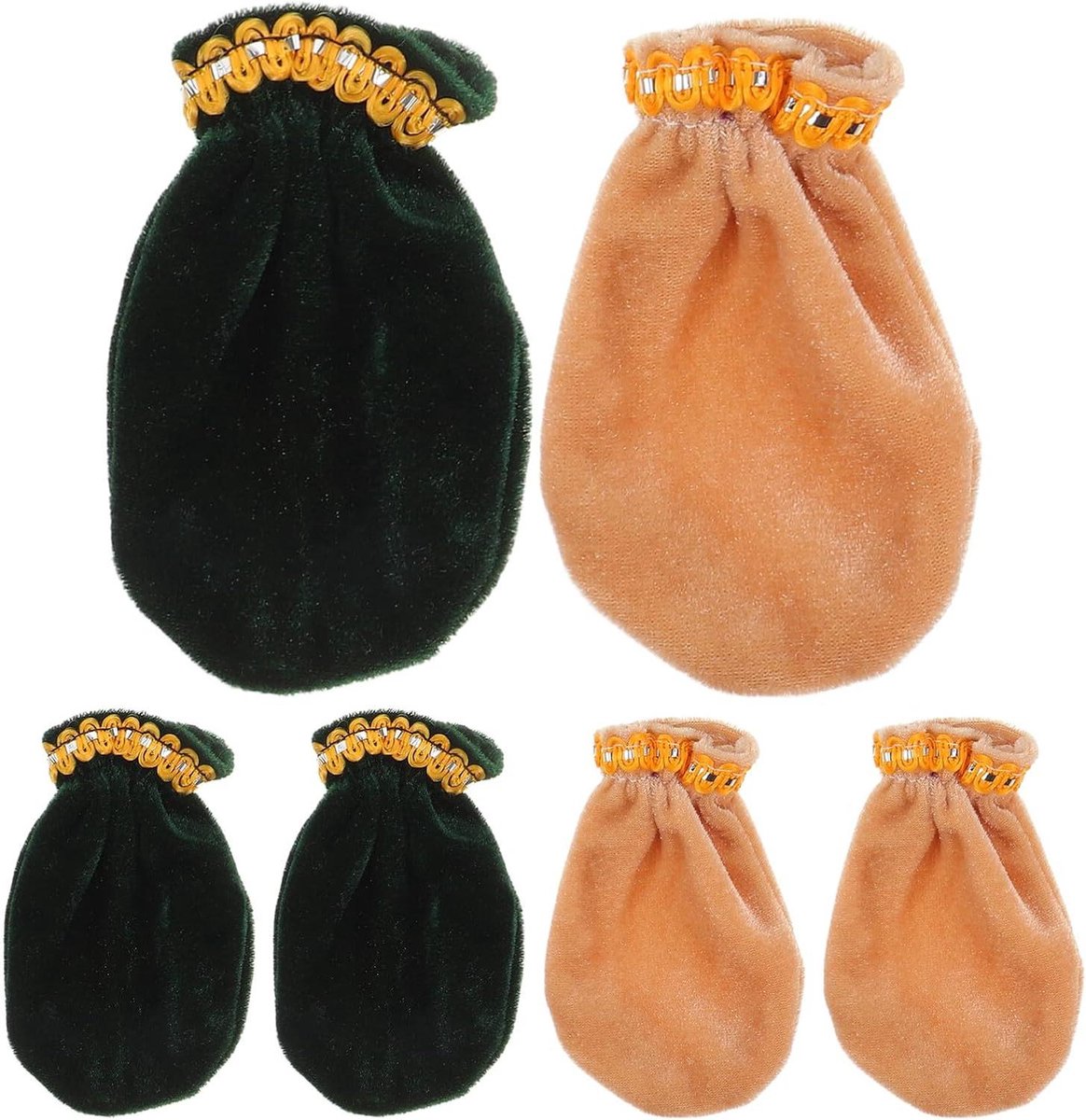 Pedaal Hoezen - Voet Pads - Muziek Maken - Fluwelen Aanraking - 6 Stuks - Donkergroen Beige