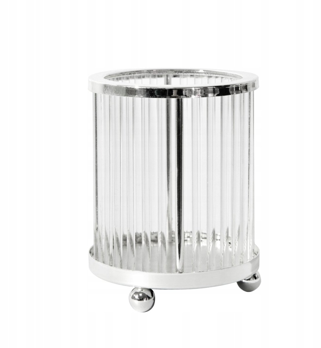 Decoratieve Kandelaar Amira Zilver 8x10cm Metaal Glas