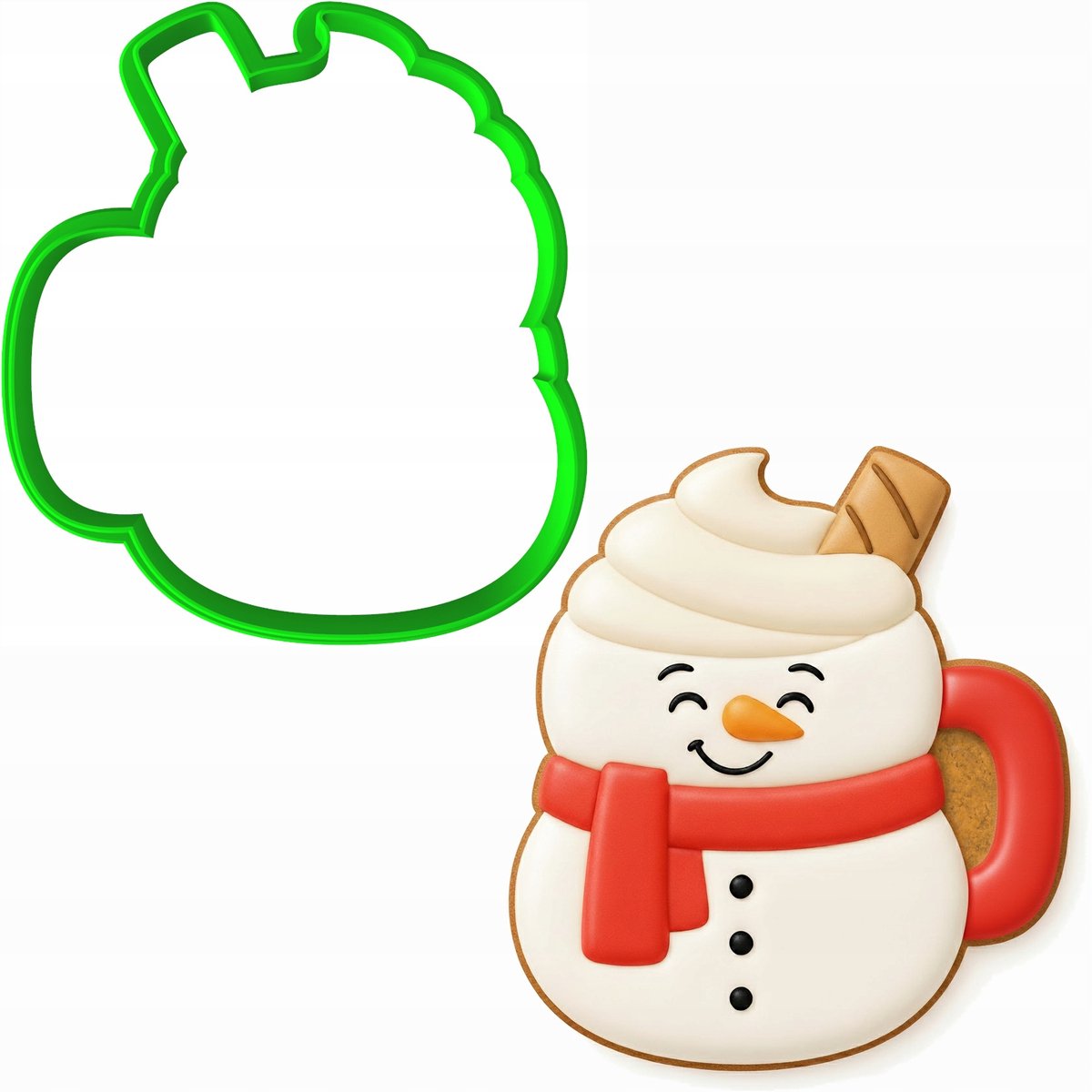 Kerstkoekjesvorm - Baan met Mok - 8cm - PETG Kunststof