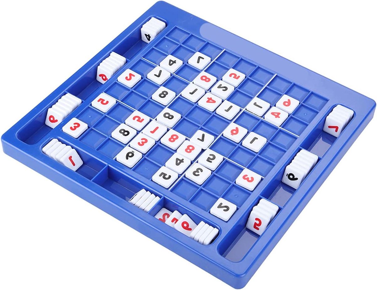 Sudoku Nummerkubussen - Wiskundig Puzzelspel - Logica Training - 81 Cijferblokken - 25 x 24 cm - Blauw