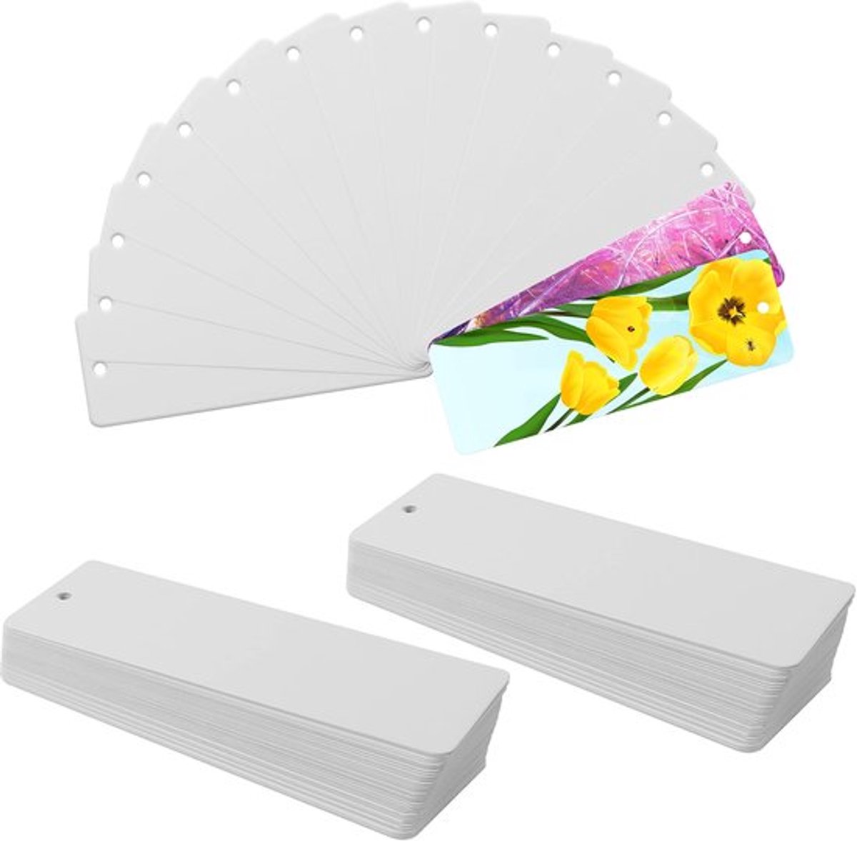 Allecto - Blank Witte Papieren Kaart Boekenleggers - voor Diy en