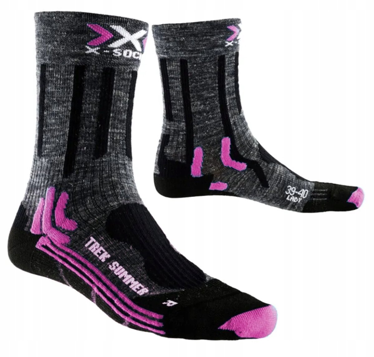 X-Socks Trekking Sokken Dames Hoog Grijs